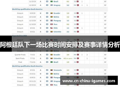 阿根廷队下一场比赛时间安排及赛事详情分析 阿根廷队下一场比赛时间安排及赛事详情分析