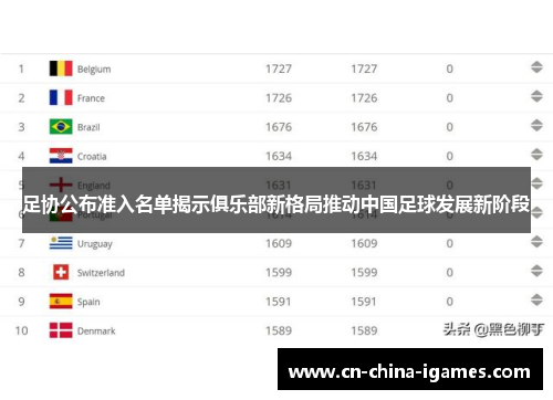 足协公布准入名单揭示俱乐部新格局推动中国足球发展新阶段 足协公布准入名单揭示俱乐部新格局推动中国足球发展新阶段
